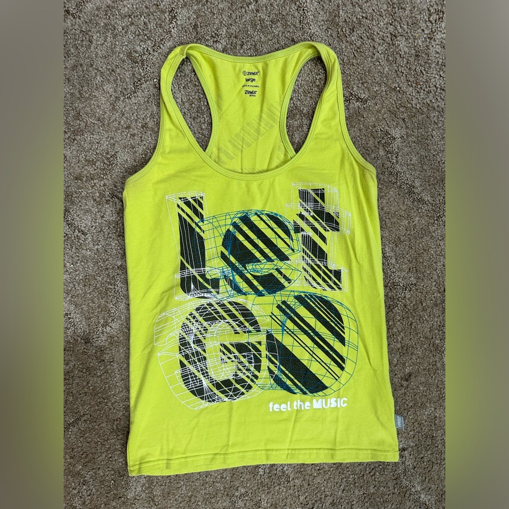 RARE! ZUMBA TANK TOP! Green and Black.
